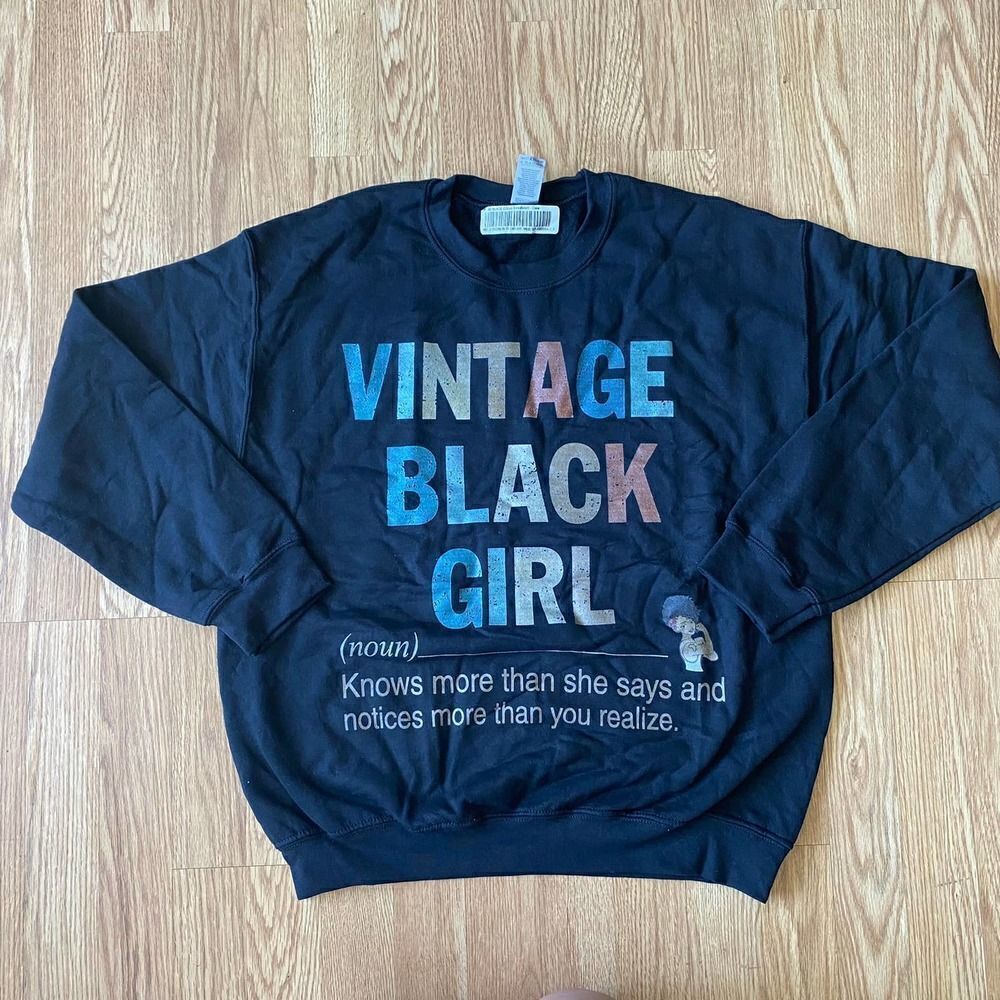 Vintage Black Girl Crewneck Sweatshirt Medium